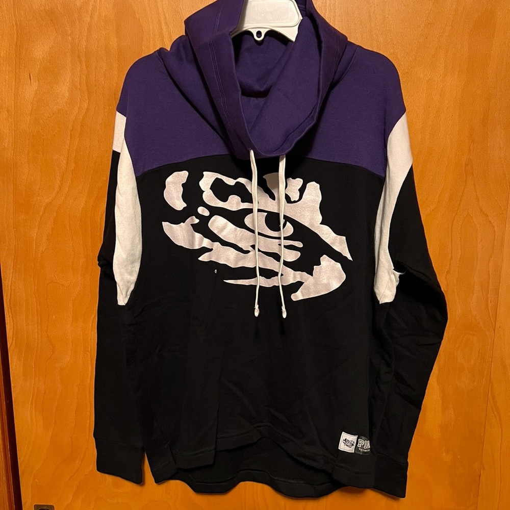 New VS Pink LSU cowl neck XS